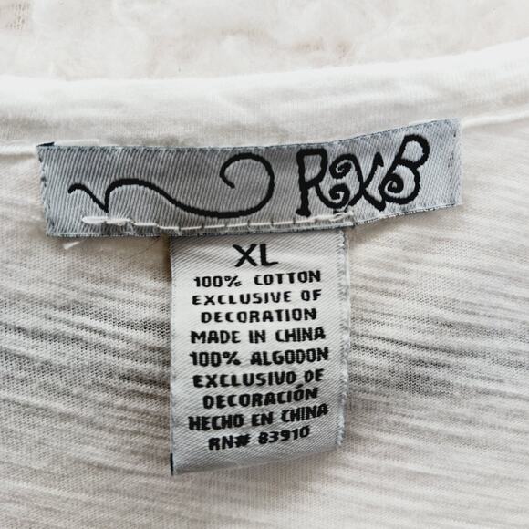 T-Shirt Size XL Aqua Blue Stud Rhinestone Boho Soft Glam Vacation Resort Whimsy - Picture 12 of 12